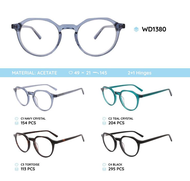 Plastic acetate eyeglasses frame for women WD1380