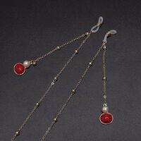 Металлическая нескользящая цепочка золотого цвета, с жемчугом, для очков и масок GL572