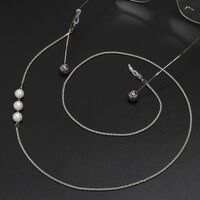 Металлическая нескользящая цепочка, с жемчужными бусинами, для очков и масок GL583