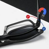 TR90/PC plastic frame + 5 polarized sun protection magnet clip-on set + leather bag El Dorado EL2271A