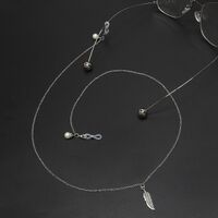 Металлическая нескользящая цепочка, с листьями и жемчугом, для очков и масок GL688