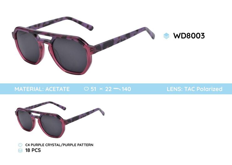 Солнцезащитные очки в оправе ацетат, линзы polarized WD8003