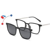 TR90/PC plastic frame + 5 polarized sun protection magnet clip-on set + leather bag El Dorado EL2376