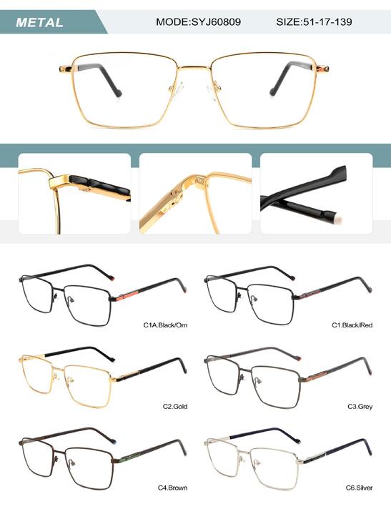 Metal frame for men with spring hinges SYJ60809-DA