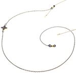 Металлическая нескользящая цепочка черного цвета, с цветком клевера, для очков и масок GL091