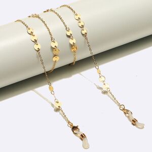 Gold-colored metal non-slip chain, with gold disc, for glasses and masks GL1633