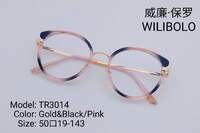 Metal +TR90 ultrathin frames with flex hinges Wilibolo TR3014