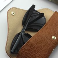 Genuine leather glasses case with microfiber lining ZY013
