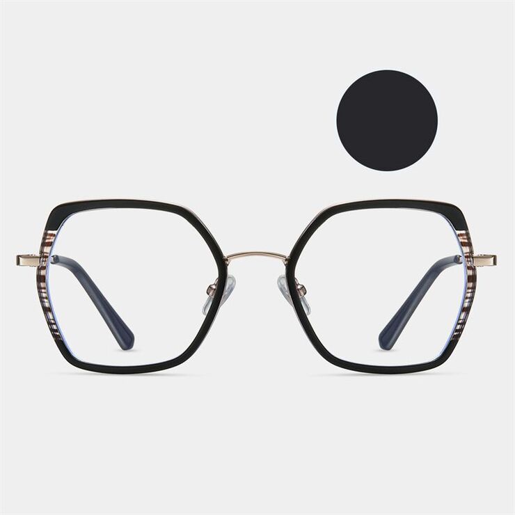 Combined frame (metal + TR90) or glasses with blue light protection, with spring hinges FA87254