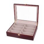 Планшет настольный для демонстрации оправ и очков на 8 мест, с крышкой, МДФ с красным покрытием