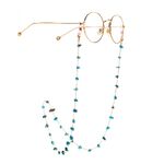 Metal non-slip chain gold, with natural turquoise, for glasses and masks GL996