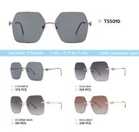 Titanium rimless frame polarized sunglasses TS5010