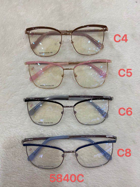 Metal frame for glasses with spring hinges for women 5840C