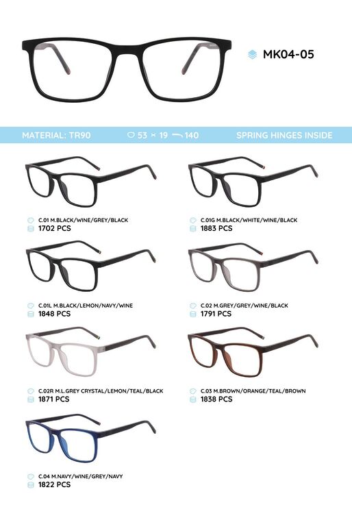TR-90 plastic frames for glasses MK04-05