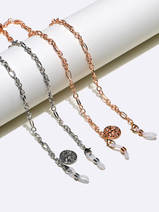 Set of two gold and silver glasses chain with tree of life medallion GM093