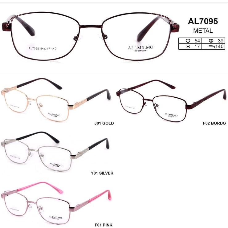 Metal eyeglass frame, material steel Allmilmo AL7095