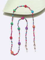 Fashion mixed color rice bead glasses chain with  large beads GL1319