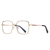open square frame metal blue blocker for glasses MORE 3059