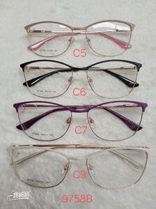 Metal frame for glasses with spring hinges 9758B