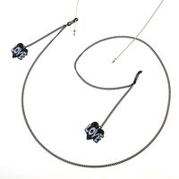 Металлическая нескользящая цепочка черного цвета, с подвеской сердце и надписью Love, для очков и масок GL791