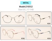 Metal eyeglasses frame for women with spring hinges 210552 (item in stock)