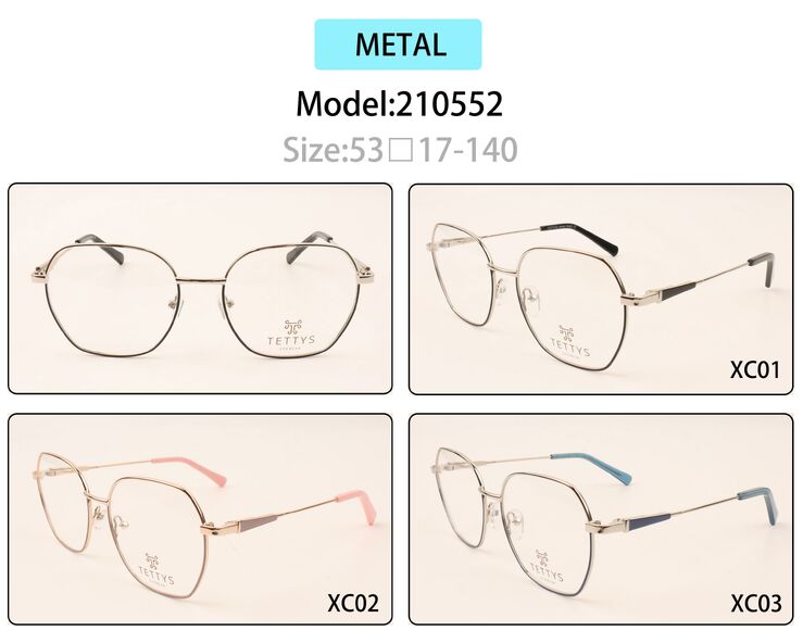 Metal eyeglasses frame for women with spring hinges 210552 (item in stock)