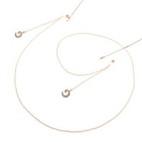 Металлическая нескользящая цепочка золотого цвета, с подвеской звезда и луна со стразами, для очков и масок GL821