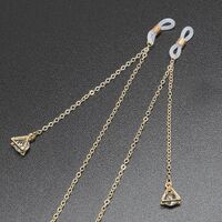 Metal non-slip chain, with pendant triangle with zircon, for glasses and masks GL395