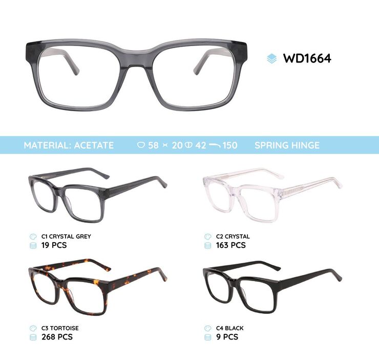 Plastic acetate eyeglasses frame WD1664