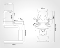 Рабочее место офтальмолога, комбинированный стол + кресло C-200A, столешница 880*500 мм 