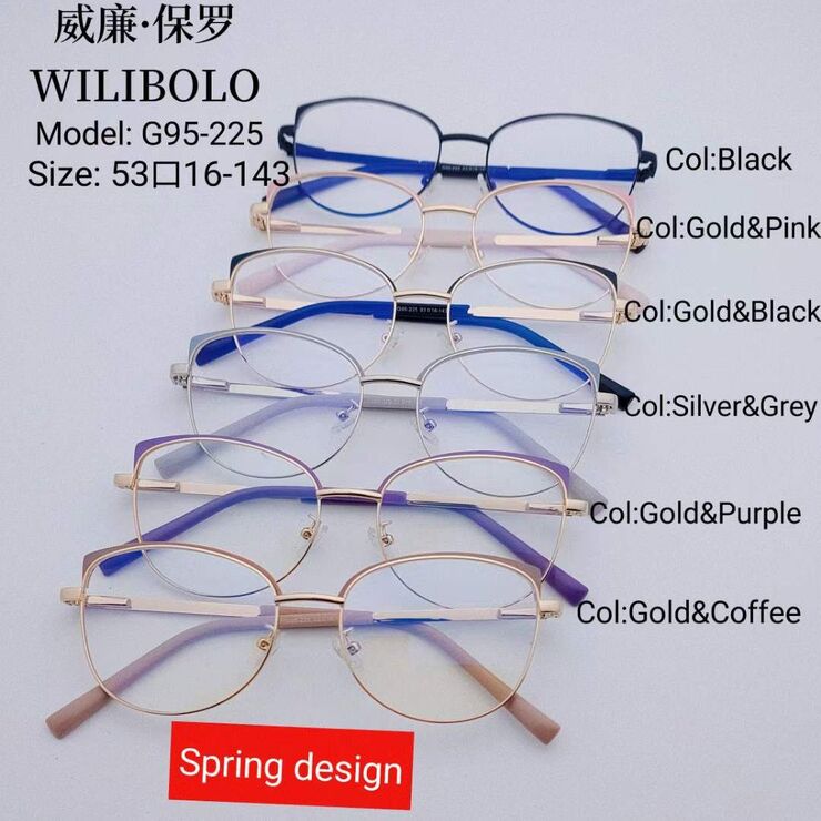 Metal ultrathin frames Wilibolo, with spring hinges G95-225