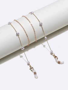 Glasses chain with heart pearl GL1342