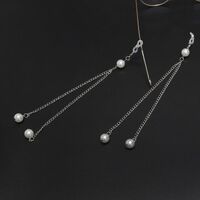 Металлическая нескользящая цепочка, с жемчугом, для очков и масок GL345