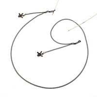 Black-colored metal non-slip chain, with pendant palm of cartoon, for glasses and masks GL784