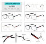 Metal sport eyeglasses frame for men with 360° rotating spring hinges Big City DS-M31