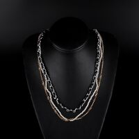 Metal non-slip chain, with 3 layer and pearls, for glasses and masks GL964