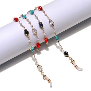 Golden color crystal pearl glasses chain GL1216