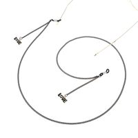 Black-colored metal non-slip chain, with pendant Love, for glasses and masks GL828