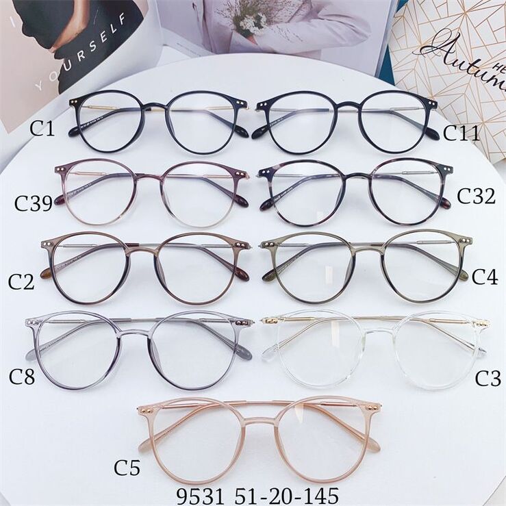 Hybrid frame, metal + TR90, with Blue Block coating SANTA 9531