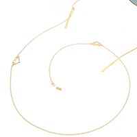 Gold-colored metal non-slip chain, with heart with rhinestone, for glasses and masks GL258