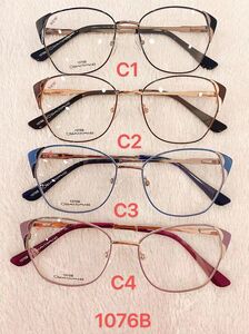 Metal frame for glasses with spring hinges 1076B