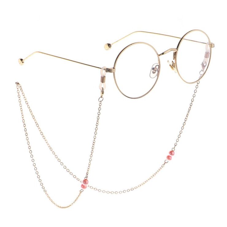 Metal non-slip chain, with pearls, for glasses and masks GL865