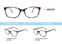 Plastic acetate eyeglasses frame for women with spring hinges WD2229
