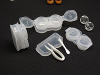 Contact lens mini kit with tweezers and stick XY140, 60x28x23 mm