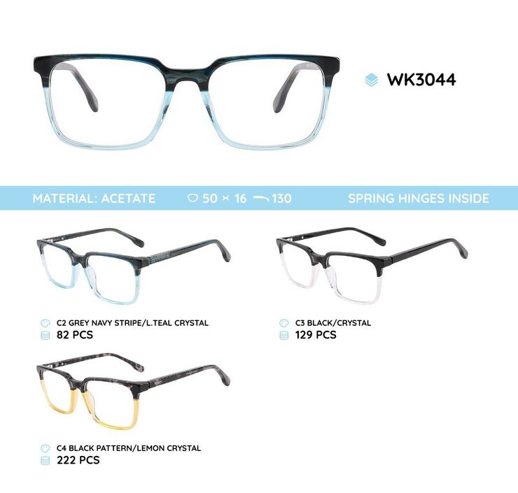 Acetate plastic frames for kids, with spring higes WK3044