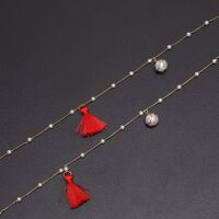 Металлическая нескользящая цепочка, с кисточкой и жемчужиной, для очков и масок GL652