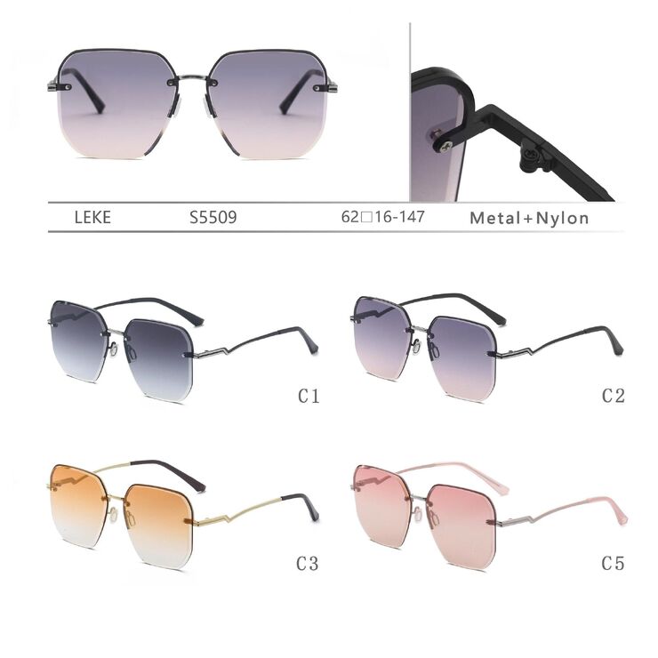 Polarized metal sunglasses with nylon lenses for women Leke S5509