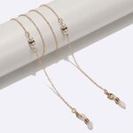 Металлическая нескользящая цепочка золотого цвета, c черным горным хрусталем и жемчугом, для очков и масок GL1562