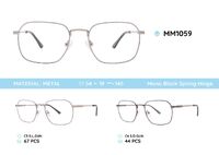 Metal men's frame for glasses with spring hinges MM1059