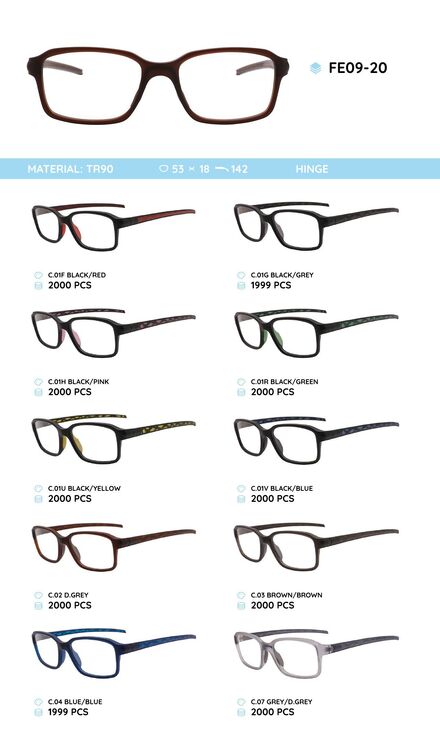 TR90 plastic eyeglasses frame for men FE09-20
